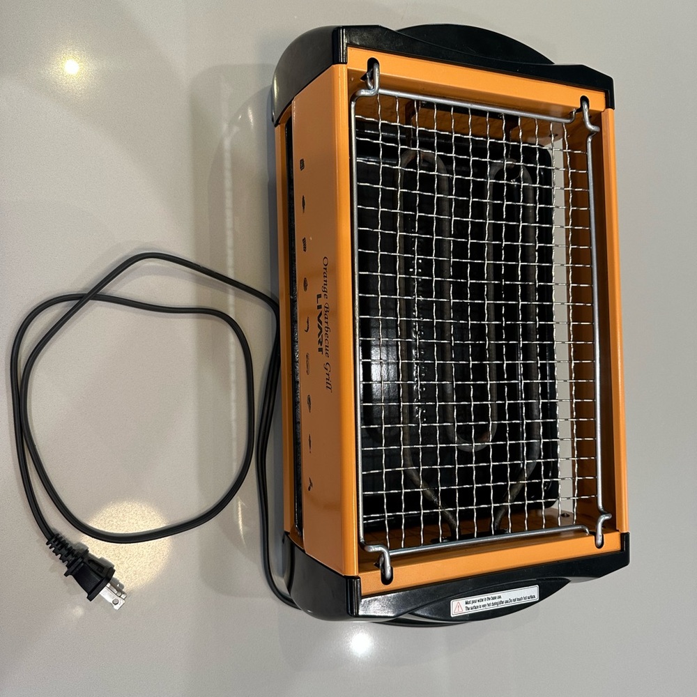 livart electric grill orange barbecue
